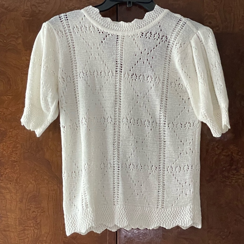 Greylin Ivory Textured Knit Top